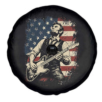 Vintage Abraham Lincoln Playing Electric Guitar Spare Tire Cover Patriotic Rocker Gift