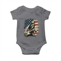 Vintage Abraham Lincoln Playing Electric Guitar Baby Onesie Patriotic Rocker Gift