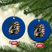 Vintage Abraham Lincoln Playing Electric Guitar Ceramic Ornament Patriotic Rocker Gift