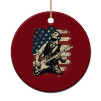 Vintage Abraham Lincoln Playing Electric Guitar Ceramic Ornament Patriotic Rocker Gift