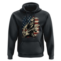 Vintage Abraham Lincoln Playing Electric Guitar Hoodie Patriotic Rocker Gift