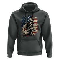 Vintage Abraham Lincoln Playing Electric Guitar Hoodie Patriotic Rocker Gift