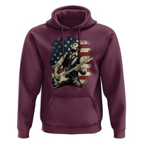 Vintage Abraham Lincoln Playing Electric Guitar Hoodie Patriotic Rocker Gift