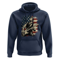 Vintage Abraham Lincoln Playing Electric Guitar Hoodie Patriotic Rocker Gift