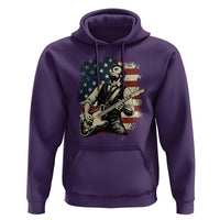Vintage Abraham Lincoln Playing Electric Guitar Hoodie Patriotic Rocker Gift