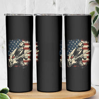 Vintage Abraham Lincoln Playing Electric Guitar Skinny Tumbler Patriotic Rocker Gift