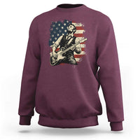 Vintage Abraham Lincoln Playing Electric Guitar Sweatshirt Patriotic Rocker Gift