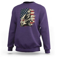 Vintage Abraham Lincoln Playing Electric Guitar Sweatshirt Patriotic Rocker Gift