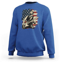 Vintage Abraham Lincoln Playing Electric Guitar Sweatshirt Patriotic Rocker Gift
