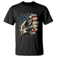 Vintage Abraham Lincoln Playing Electric Guitar T Shirt Patriotic Rocker Gift