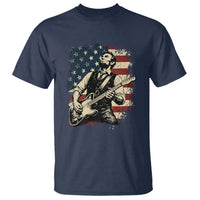 Vintage Abraham Lincoln Playing Electric Guitar T Shirt Patriotic Rocker Gift