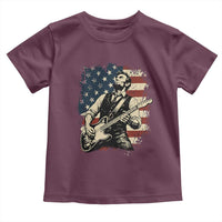 Vintage Abraham Lincoln Playing Electric Guitar Toddler T Shirt Patriotic Rocker Gift