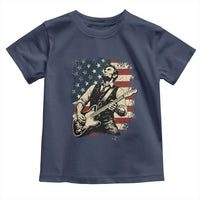 Vintage Abraham Lincoln Playing Electric Guitar Toddler T Shirt Patriotic Rocker Gift