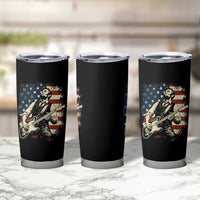 Vintage Abraham Lincoln Playing Electric Guitar Tumbler Cup Patriotic Rocker Gift