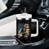 Vintage Abraham Lincoln Playing Electric Guitar Tumbler With Handle Patriotic Rocker Gift