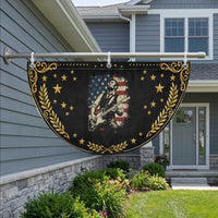 Vintage Abraham Lincoln Playing Electric Guitar Patriotic Fan Flag Rocker Gift