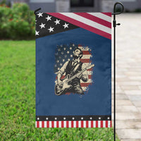 Vintage Abraham Lincoln Playing Electric Guitar Garden Flag Patriotic Rocker Gift