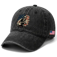 Vintage Abraham Lincoln Playing Electric Guitar Washed Cotton Baseball Cap Patriotic Rocker Gift