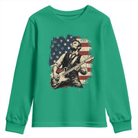Vintage Abraham Lincoln Playing Electric Guitar Youth Sweatshirt Patriotic Rocker Gift