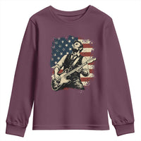 Vintage Abraham Lincoln Playing Electric Guitar Youth Sweatshirt Patriotic Rocker Gift
