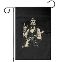 Rock And Roll Abraham Lincoln Playing Guitar Garden Flag Vintage Patriotic Music Gift