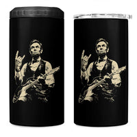 Rock And Roll Abraham Lincoln Playing Guitar 4 in 1 Can Cooler Tumbler Vintage Patriotic Music Gift