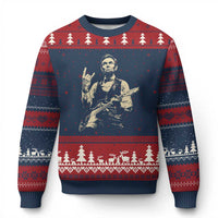 Rock And Roll Abraham Lincoln Playing Guitar Ugly Christmas Sweater Vintage Patriotic Music Gift