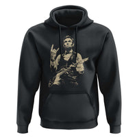 Rock And Roll Abraham Lincoln Playing Guitar Hoodie Vintage Patriotic Music Gift