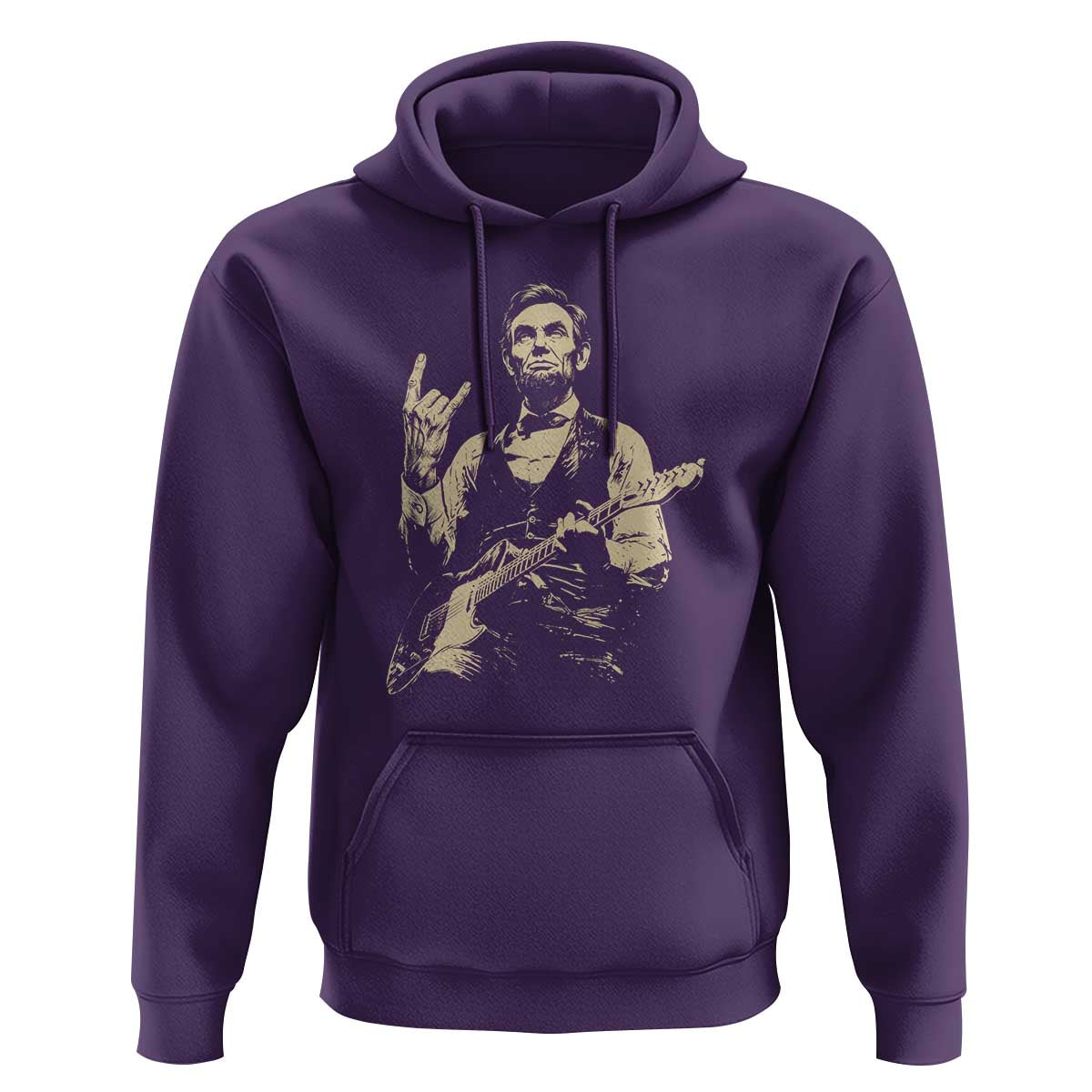 Rock And Roll Abraham Lincoln Playing Guitar Hoodie Vintage Patriotic Music Gift
