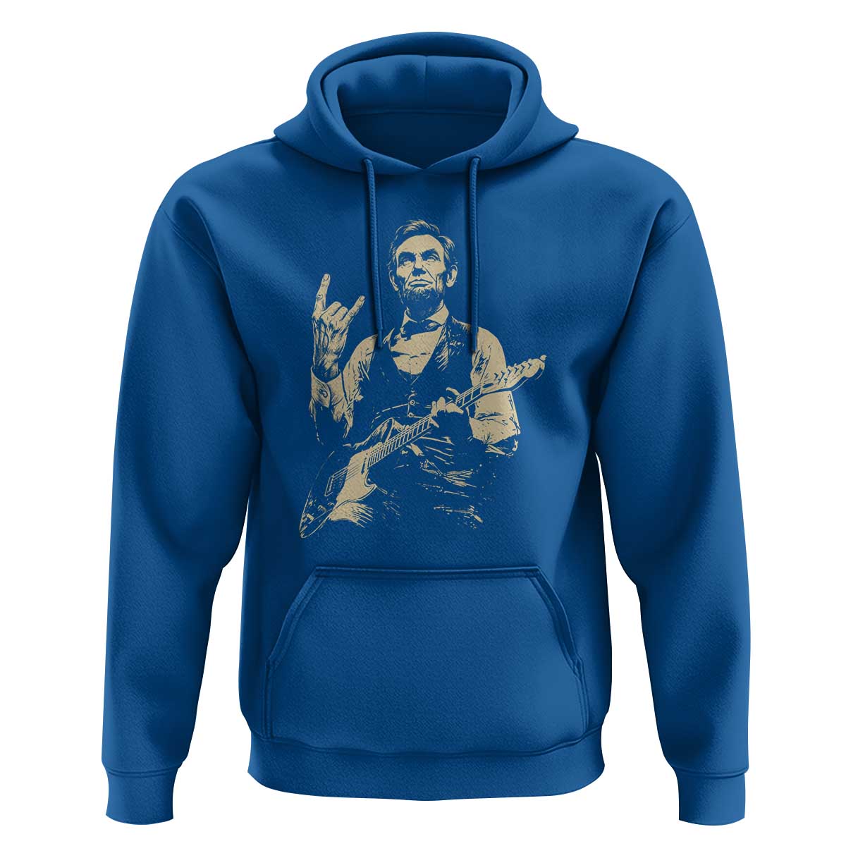Rock And Roll Abraham Lincoln Playing Guitar Hoodie Vintage Patriotic Music Gift