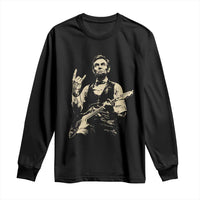 Rock And Roll Abraham Lincoln Playing Guitar Long Sleeve Shirt Vintage Patriotic Music Gift
