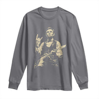 Rock And Roll Abraham Lincoln Playing Guitar Long Sleeve Shirt Vintage Patriotic Music Gift