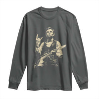 Rock And Roll Abraham Lincoln Playing Guitar Long Sleeve Shirt Vintage Patriotic Music Gift