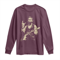 Rock And Roll Abraham Lincoln Playing Guitar Long Sleeve Shirt Vintage Patriotic Music Gift