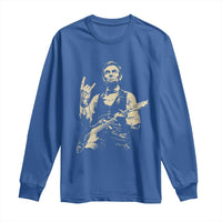 Rock And Roll Abraham Lincoln Playing Guitar Long Sleeve Shirt Vintage Patriotic Music Gift