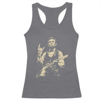 Rock And Roll Abraham Lincoln Playing Guitar Racerback Tank Top Vintage Patriotic Music Gift