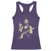 Rock And Roll Abraham Lincoln Playing Guitar Racerback Tank Top Vintage Patriotic Music Gift