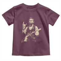 Rock And Roll Abraham Lincoln Playing Guitar Toddler T Shirt Vintage Patriotic Music Gift