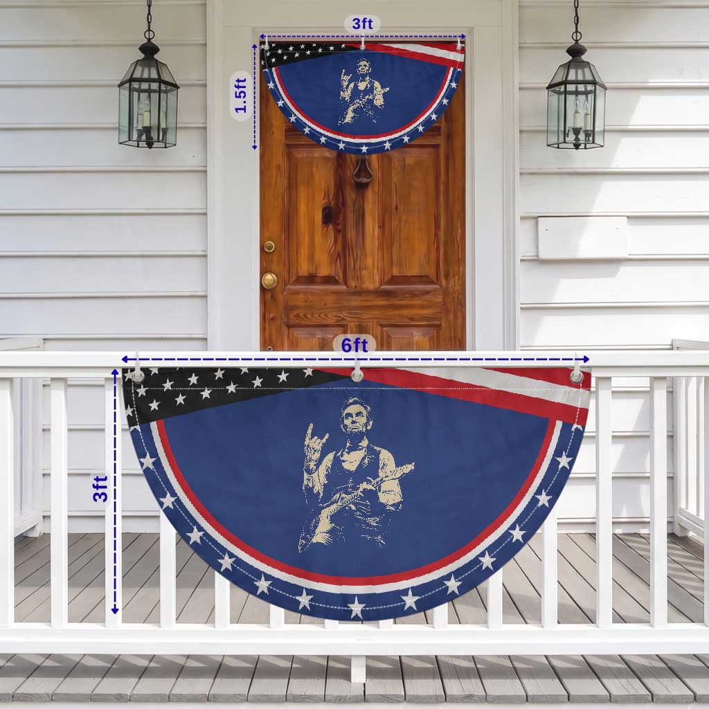 Rock And Roll Abraham Lincoln Playing Guitar Patriotic Fan Flag Vintage Music Gift