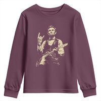 Rock And Roll Abraham Lincoln Playing Guitar Youth Sweatshirt Vintage Patriotic Music Gift