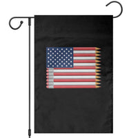 Pencil Stripes USA Flag Garden Flag Proud American Teacher Graduation Gift