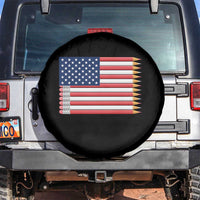 Pencil Stripes USA Flag Spare Tire Cover Proud American Teacher Graduation Gift
