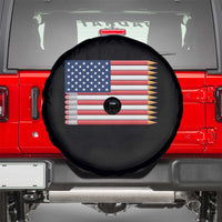 Pencil Stripes USA Flag Spare Tire Cover Proud American Teacher Graduation Gift