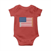 Pencil Stripes USA Flag Baby Onesie Proud American Teacher Graduation Gift
