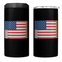 Pencil Stripes USA Flag 4 in 1 Can Cooler Tumbler Proud American Teacher Graduation Gift
