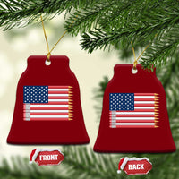 Pencil Stripes USA Flag Ceramic Ornament Proud American Teacher Graduation Gift