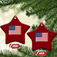 Pencil Stripes USA Flag Ceramic Ornament Proud American Teacher Graduation Gift