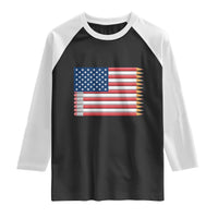 Pencil Stripes USA Flag Raglan Shirt Proud American Teacher Graduation Gift