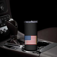 Pencil Stripes USA Flag Skinny Tumbler Proud American Teacher Graduation Gift