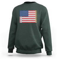Pencil Stripes USA Flag Sweatshirt Proud American Teacher Graduation Gift